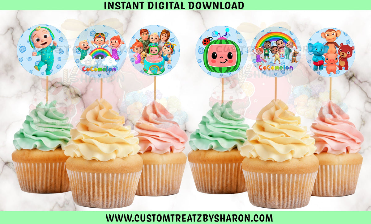 Cocomelon Cupcake Toppers - Instant Download cocomelon-cupcake-toppers-instant-download