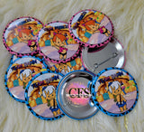 PEBBLES & BAMM BAMM GENDER REVEAL PIN BACK BUTTONS