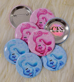 BLUE'S CLUES GENDER REVEAL PIN BACK BUTTONS