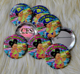 FRESH PRINCE & PRINCESS GENDER REVEAL PIN BACK BUTTONS