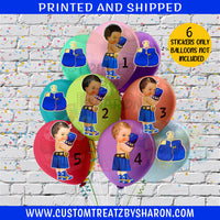 A LITTLE CHAMP BALLOON STICKERS (ROYAL BLUE) Custom Favorz by Sharon