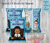 AFRICAN AMERICAN BOSS BABY BOY CHIP & FAVOR BAG Custom Favorz by Sharon