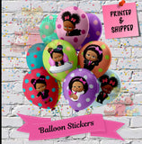 AFRICAN AMERICAN BOSS BABY GIRL BALLOON STICKERS Custom Favorz by Sharon