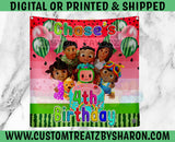AFRICAN AMERICAN COCOMELON WATERMELON BACKDROP Custom Favorz by Sharon