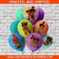 AFRICAN AMERICAN PEBBLES & BAMM BAMM BALLOON STICKERS Custom Favorz by Sharon