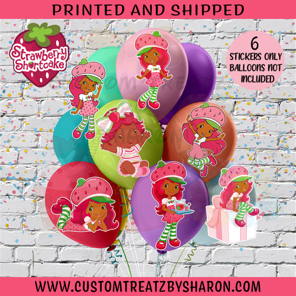 AFRICAN AMERICAN STRAWBERRY SHORTCAKE BALLOON STICKERS Custom Favorz by Sharon