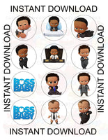 African American Boss Baby Boy Cupcake Toppers - Instant Download Custom Favorz by Sharon