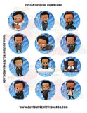 African American Boss Baby Boy Cupcake Toppers - LIGHT COMPLEXION - Instant Download Custom Favorz by Sharon