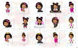 African American Boss Baby Girl Clipart - Light Complexion- Instant Download Custom Favorz by Sharon