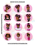 African American Boss Baby Girl Cupcake Toppers - Instant Download Custom Favorz by Sharon
