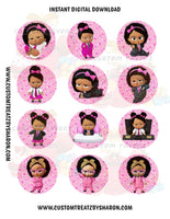 African American Boss Baby Girl Cupcake Toppers - LIGHT COMPLEXION - Instant Download Custom Favorz by Sharon