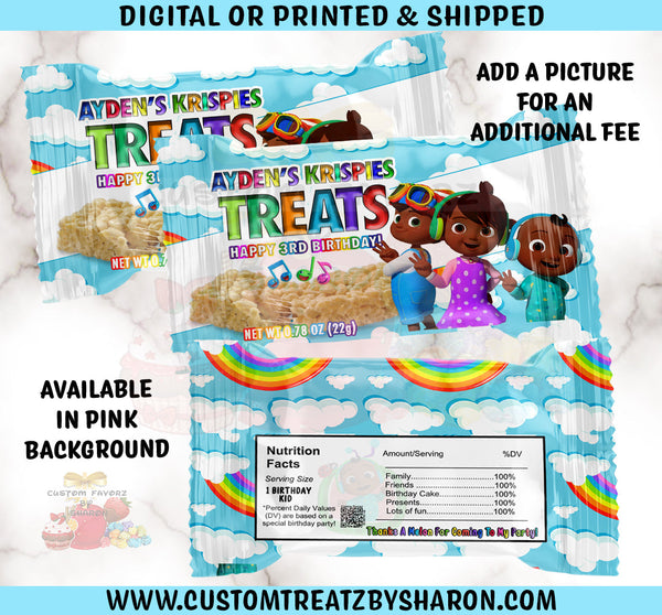 African American Cocomelon Rice Krispies Treats Custom Favorz by Sharon