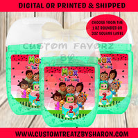 African American Cocomelon Watermelon Sanitizer Labels (1 oz Bottle) Custom Favorz by Sharon