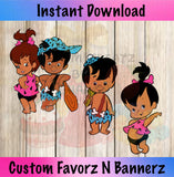 African American Pebbles & Bamm Bamm Clipart - Instant Download Custom Favorz by Sharon