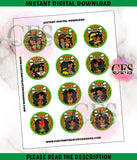 African American Pebbles & Bamm Cupcake Toppers - Instant Download Custom Favorz by Sharon