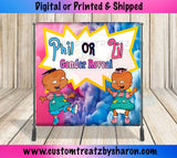 African American Phil & Lil Backdrop - Phil & Lil Gender Reveal Banner - Phil & Lil Birthday Backdrop Custom Favorz by Sharon