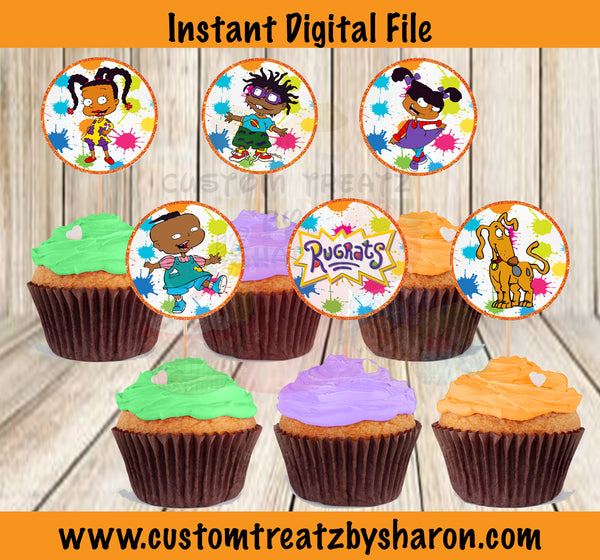 African American Rugrats Cupcake Toppers - Instant Download Custom Favorz by Sharon