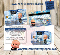 BABY CORP BOSS BABY BOY CREDIT CARD INVITE Custom Favorz by Sharon