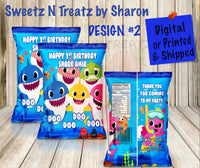 BABY SHARK CHIP BAGS Custom Favorz by Sharon