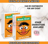 ELMO, COOKIE MONSTER, ERNIE, BIG BIRD, THE GROUCH, & ABBY CADABBY BDAY GIFT BAG LABELS