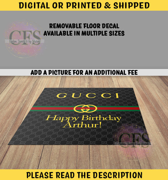 BLACK GUCCI REMOVABLE FLOOR DECAL Custom Favorz by Sharon