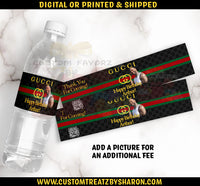 BLACK GUCCI WATER LABELS Custom Favorz by Sharon