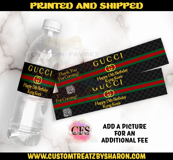 BLACK GUCCI WATER LABELS