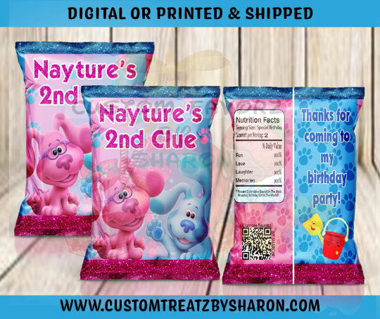 BLUES CLUES CHIP BAGS Custom Favorz by Sharon