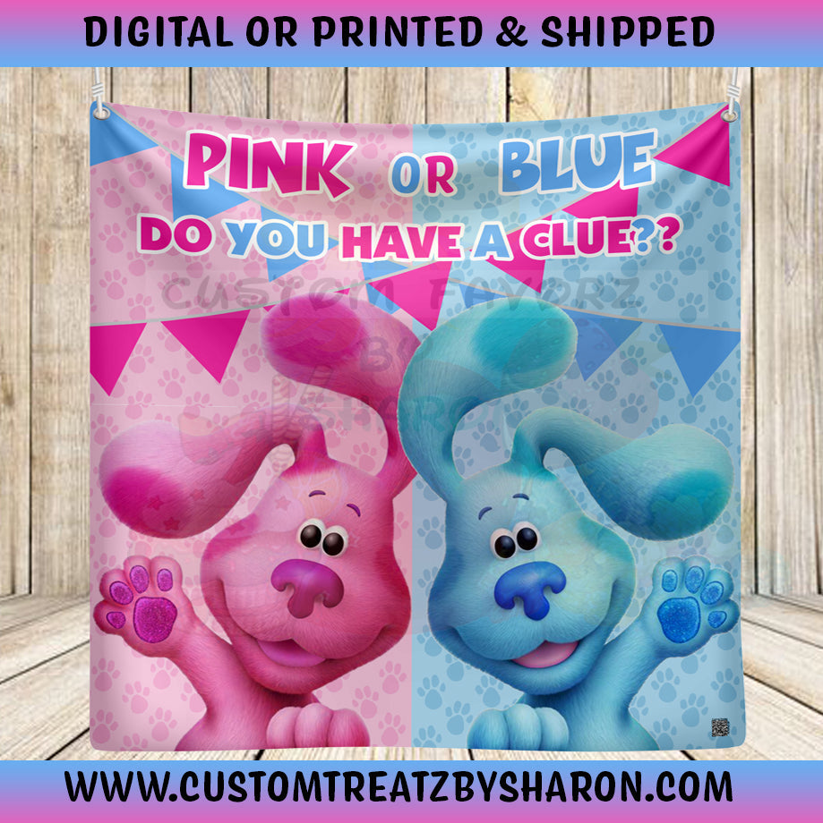 BLUES CLUES GENDER REVEAL BACKDROP