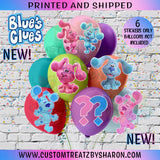 BLUES CLUES GENDER REVEAL BALLOON STICKERS Custom Favorz by Sharon