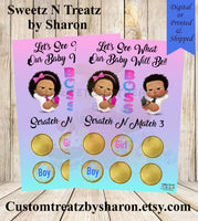 BOSS BABY GENDER REVEAL SCRATCH OFF CARDS Custom Favorz by Sharon