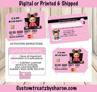 BOSS BABY GIRL CREDIT CARD INVITE Custom Favorz by Sharon