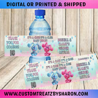 Blue's Clues Gender Reveal Inspired Water Bottle Labels Custom Favorz by Sharon