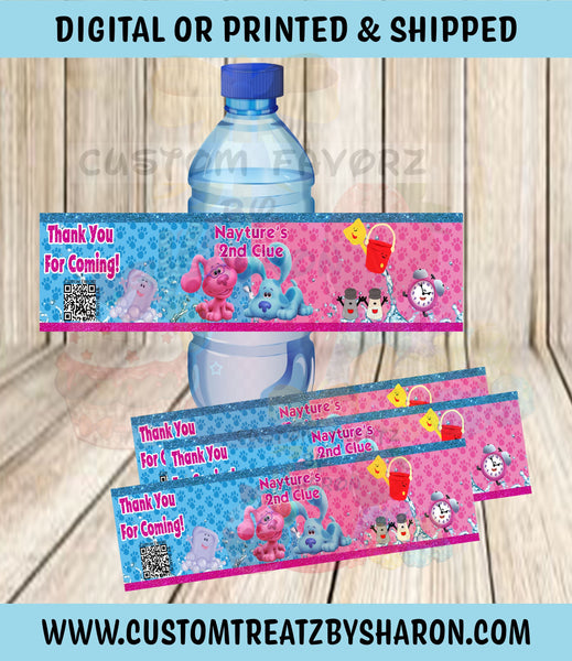 Blue's Clues Inspired Water Bottle Labels Custom Favorz by Sharon