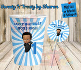 Boss Baby Boy Party Cup & Matching Straw Tag Custom Favorz by Sharon