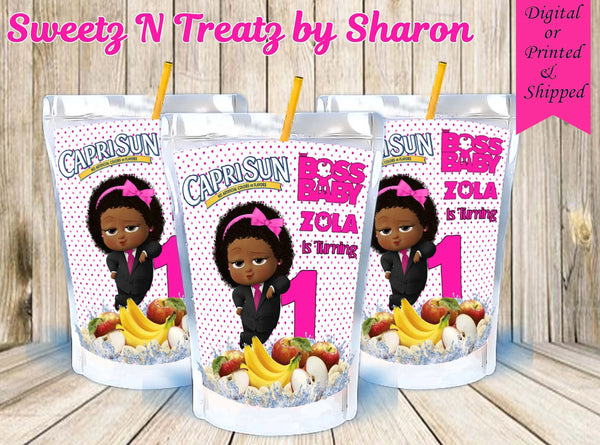 Boss Baby Girl Caprisun and Kool Aid Jammers Custom Favorz by Sharon