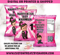 Boss Baby Girl Chip Bags Custom Favorz by Sharon