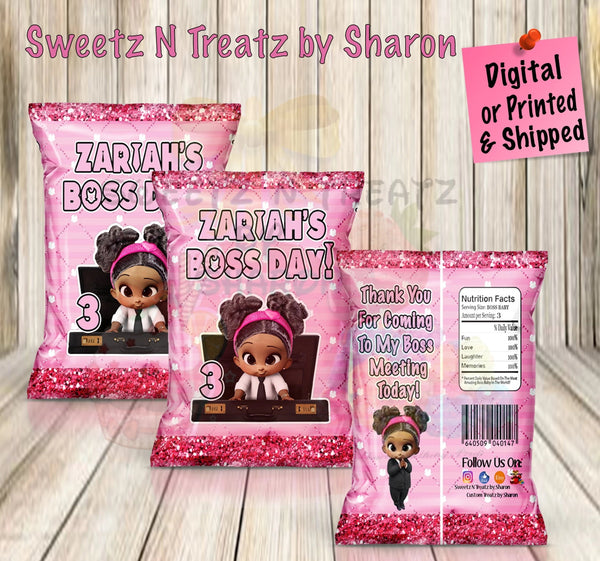 Boss Baby Girl Custom Chip Bags Custom Favorz by Sharon
