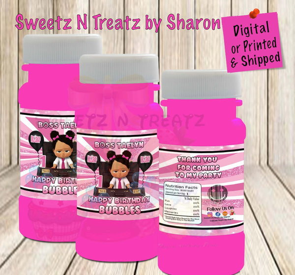Boss Baby Girl Party Bubble Favors Custom Favorz by Sharon