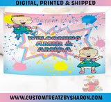 CAUCASIAN PHIL & LIL BABYSHOWER BACKDROP - Phil & Lil Baby Shower Banner Custom Favorz by Sharon