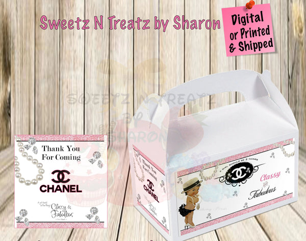 White CHANEL Party Favors - CHANEL Candy Bar Wrappers - CHANEL