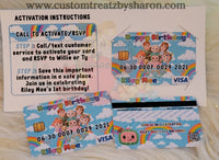 COCOMELON CREDIT CARD INVITE Custom Favorz by Sharon