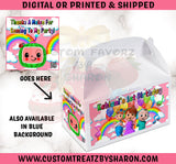 COCOMELON GABLE BOX & LABELS Custom Favorz by Sharon