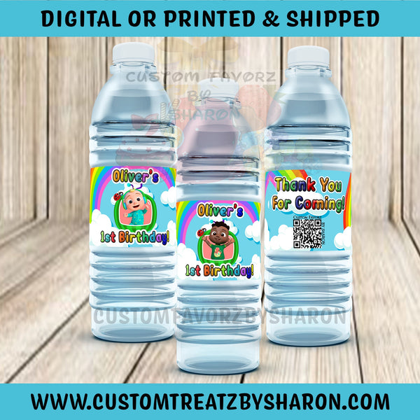 COCOMELON WATER LABELS Custom Favorz by Sharon