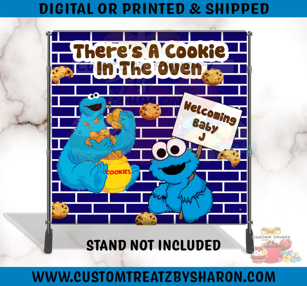 COOKIE MONSTER BABY SHOWER BACKDROP Custom Favorz by Sharon