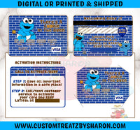 COOKIE MONSTER BABY SHOWER CREDIT CARD INVITE Custom Favorz by Sharon