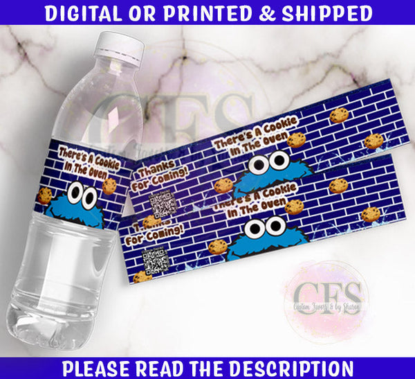 COOKIE MONSTER BABY SHOWER WATER LABELS Custom Favorz by Sharon