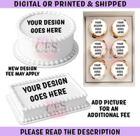 CUSTOM DESIGNED EDIBLE IMAGE FOR CAKE AND CUPCAKES Custom Favorz by Sharon