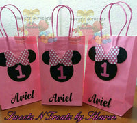 CUSTOMIZED GIFT BAGS - Party Favor Bags - Goodie Bags - Mickey Mouse - Minnie Mouse - Personalized Party Favors - Print - Shipped Custom Favorz by Sharon