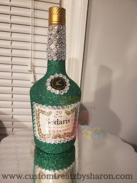Custom keepsake Hennessy bottles